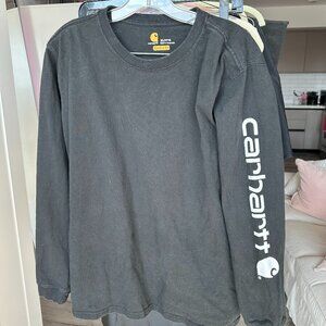 Men's Black Vintage Carhartt Long Sleeve Black T-Shirt